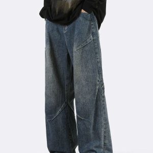 Indigo Panel Baggy Jeans