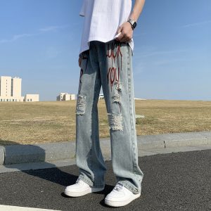Faded Distressed Straight Jeans alternate view