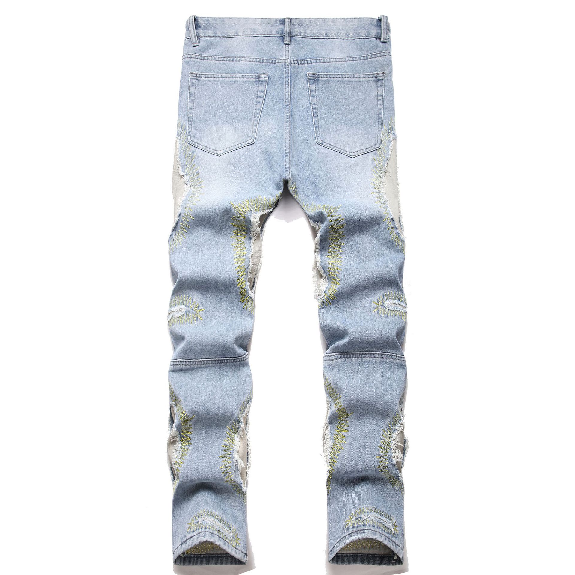 Panel Distressed Straight Jeans - Image 3
