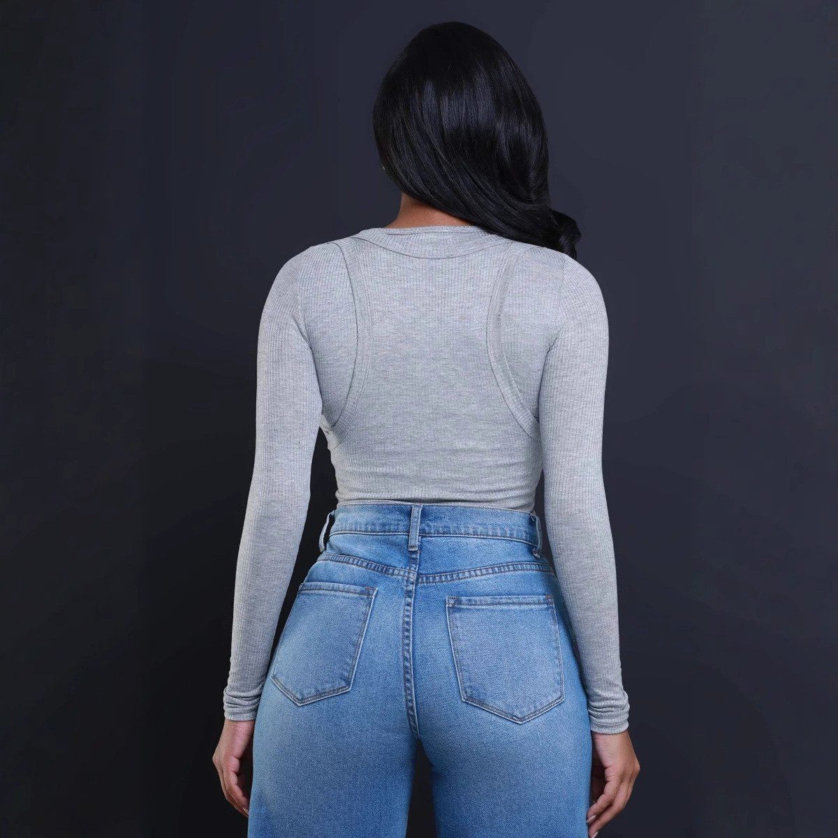Blue Distressed Wide Leg Jeans image 3