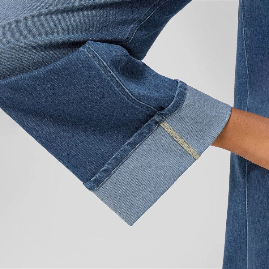 Cuffed Hem Wide Leg Jeans image 4