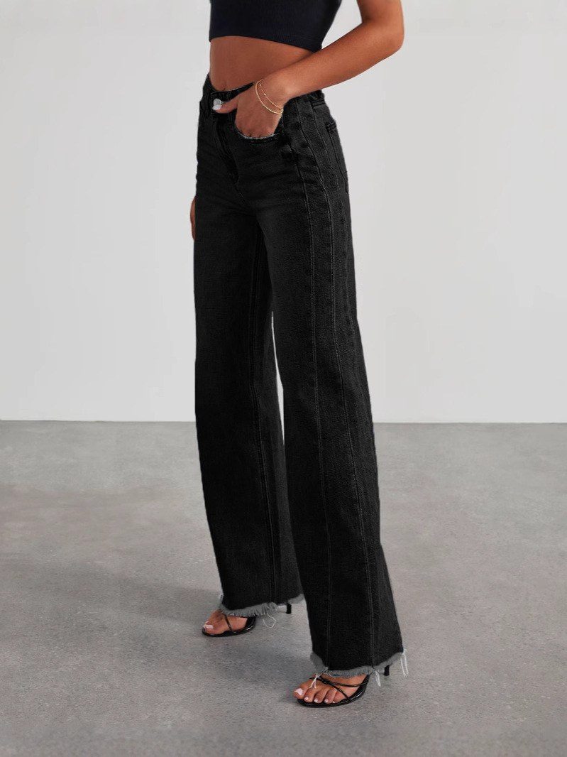 Mid Rise Washed Wide Leg Jeans image 2