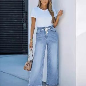Stretch Blue Flare Jeans