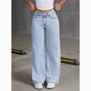 Blue Straight Leg Jeans