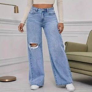 Distressed Wide Leg Jeans alternate view