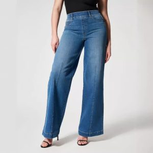 Washed Stretch Wide Leg Jeans alternate view
