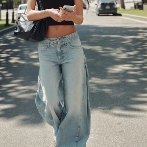 Low Rise Washed Wide Leg Jeans alternate view