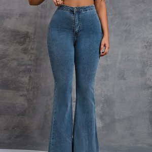 High Waist Stretch Blue Flare Jeans Classic alternate view